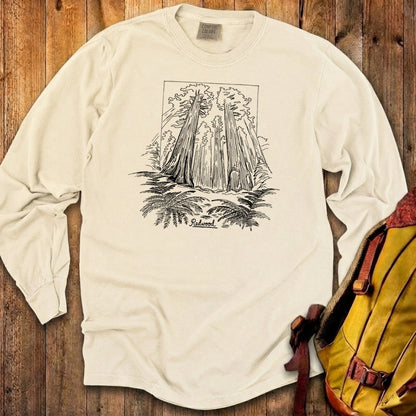 Redwood Line Drawing Cotton Long Sleeve