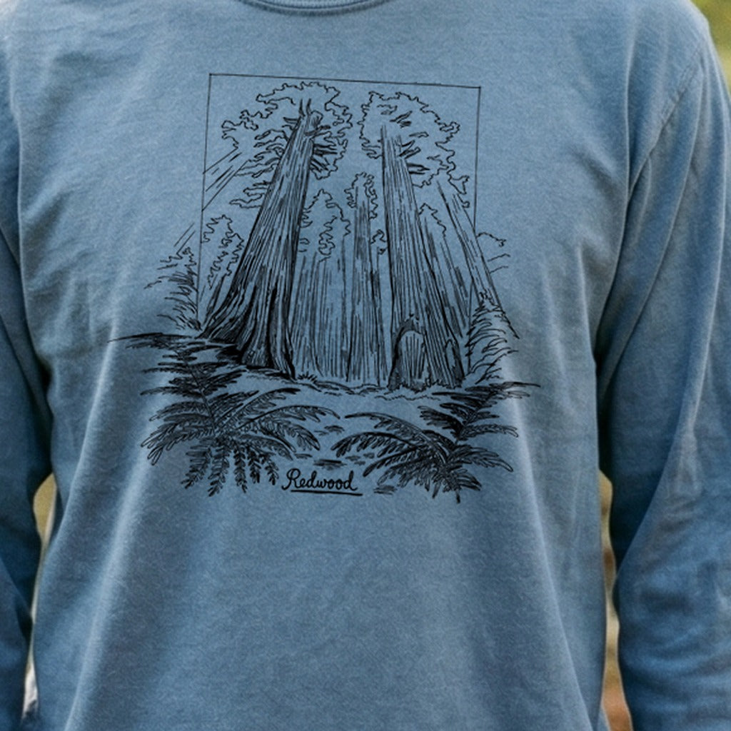 Redwood Line Drawing Cotton Long Sleeve