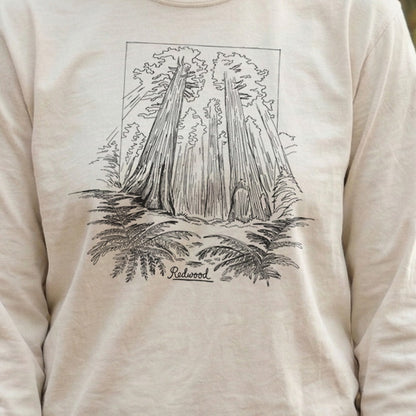 Redwood Line Drawing Cotton Long Sleeve