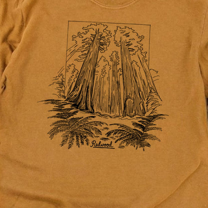 Redwood Line Drawing Cotton Long Sleeve
