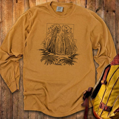 Redwood Line Drawing Cotton Long Sleeve