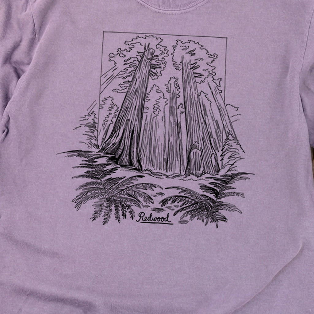 Redwood Line Drawing Cotton Long Sleeve