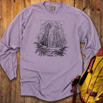 Redwood Line Drawing Cotton Long Sleeve