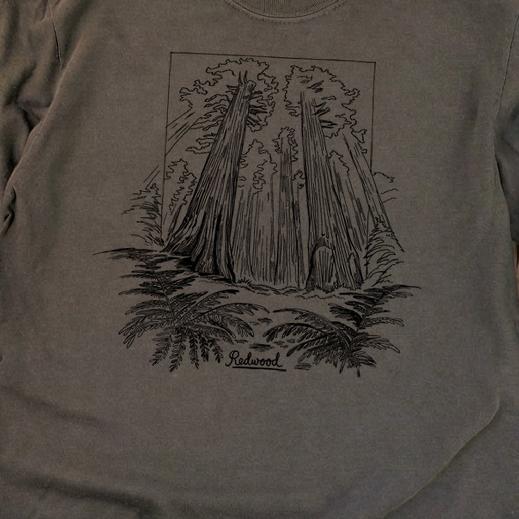 Redwood Line Drawing Cotton Long Sleeve