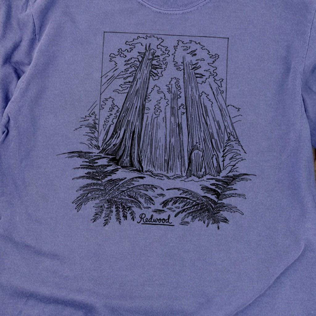 Redwood Line Drawing Cotton Long Sleeve