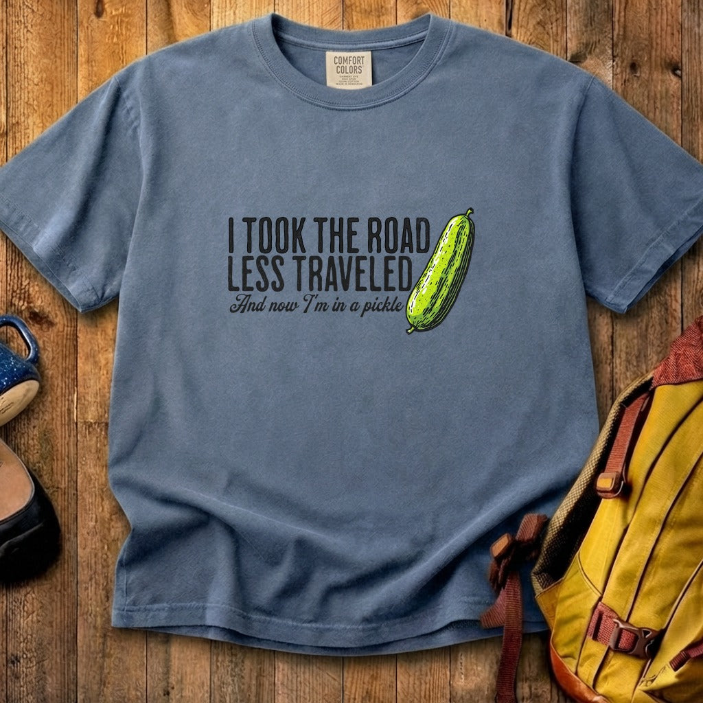 Road Less Traveled Pickle Cotton T-Shirt