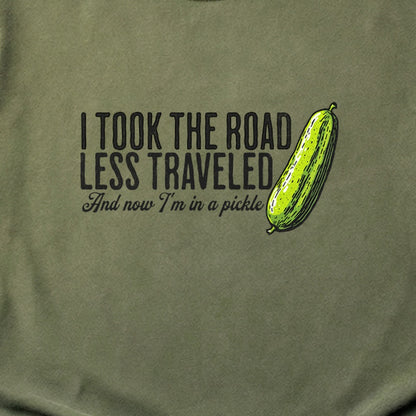 Road Less Traveled Pickle Cotton T-Shirt