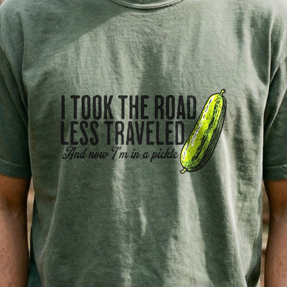 Road Less Traveled Pickle Cotton T-Shirt