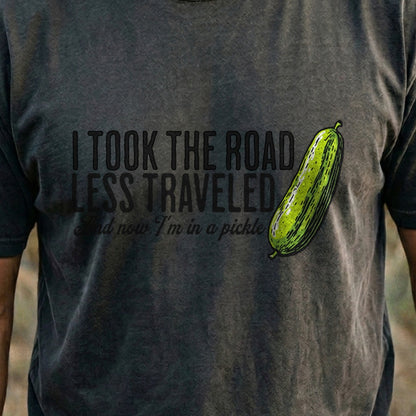 Road Less Traveled Pickle Cotton T-Shirt