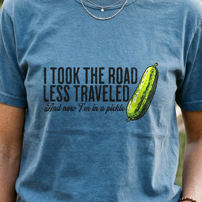 Road Less Traveled Pickle Cotton T-Shirt