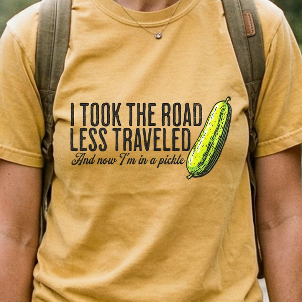 Road Less Traveled Pickle Cotton T-Shirt