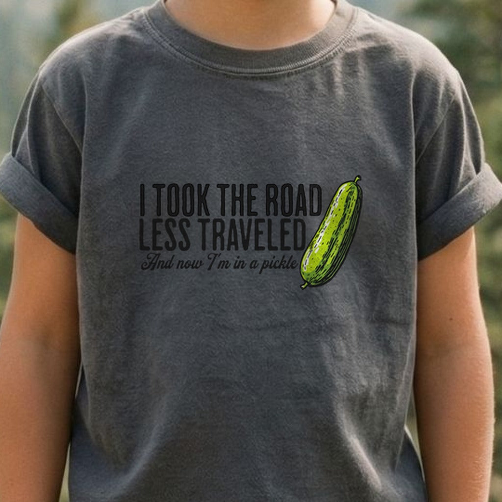 Road Less Traveled Pickle Kids Cotton T-Shirt