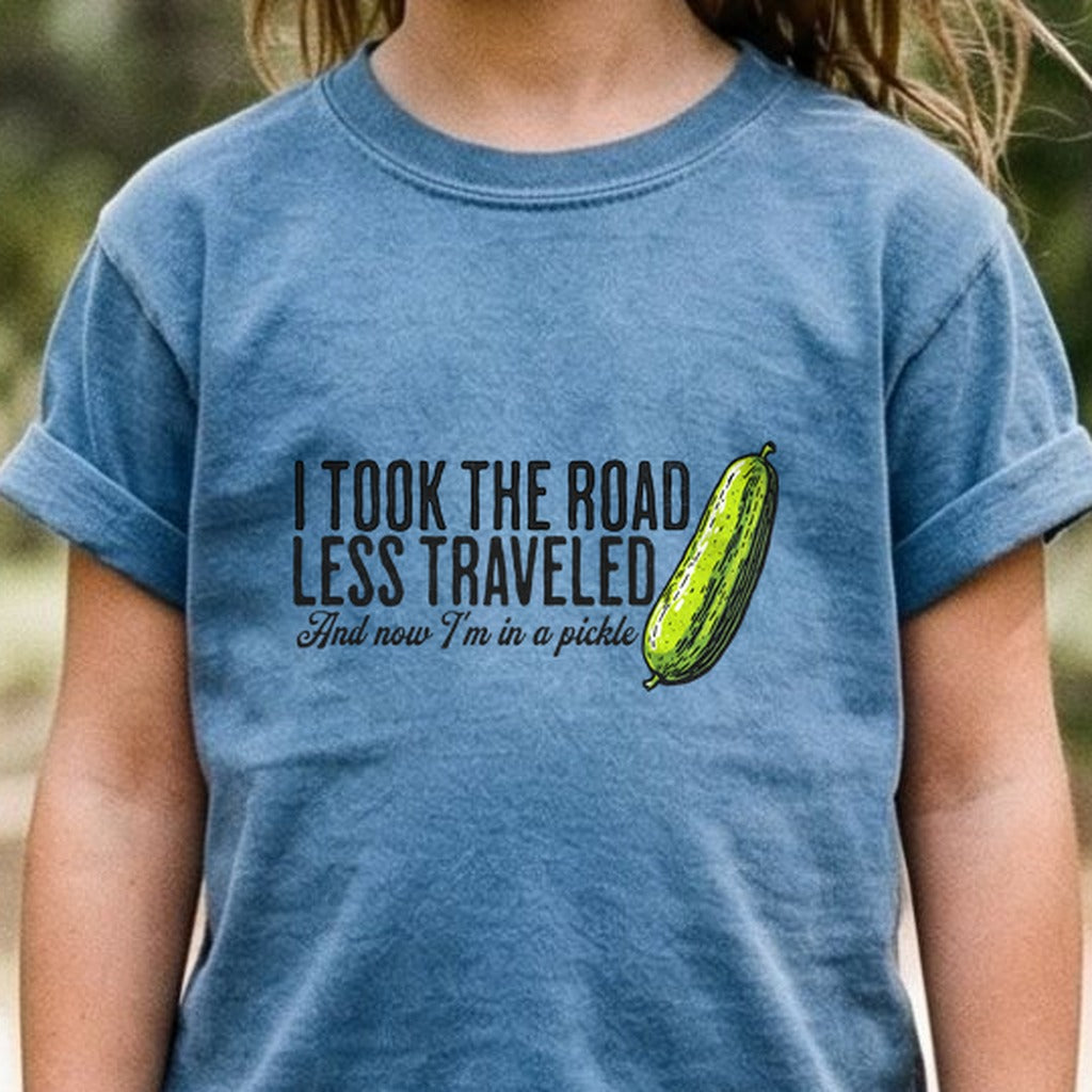 Road Less Traveled Pickle Kids Cotton T-Shirt