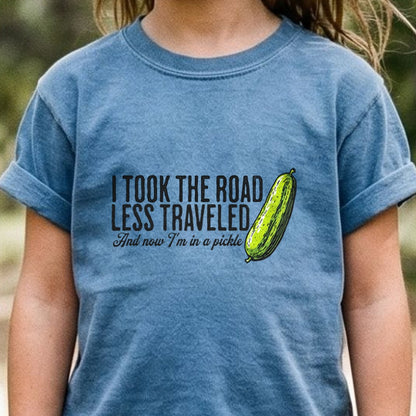 Road Less Traveled Pickle Kids Cotton T-Shirt