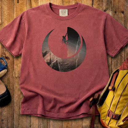 Rock Climber Silhouette Cotton T-Shirt