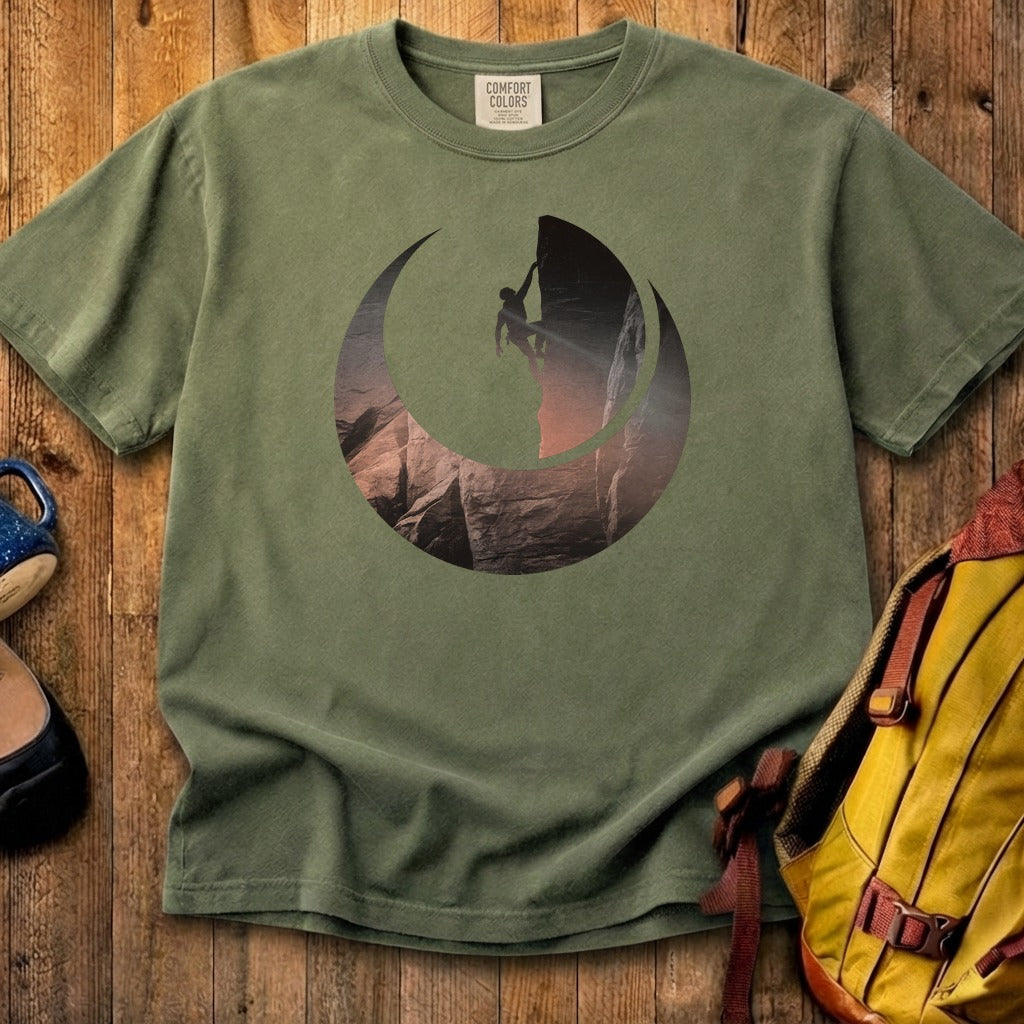 Rock Climber Silhouette Cotton T-Shirt