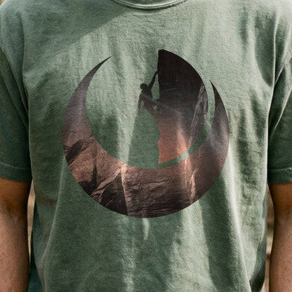 Rock Climber Silhouette Cotton T-Shirt