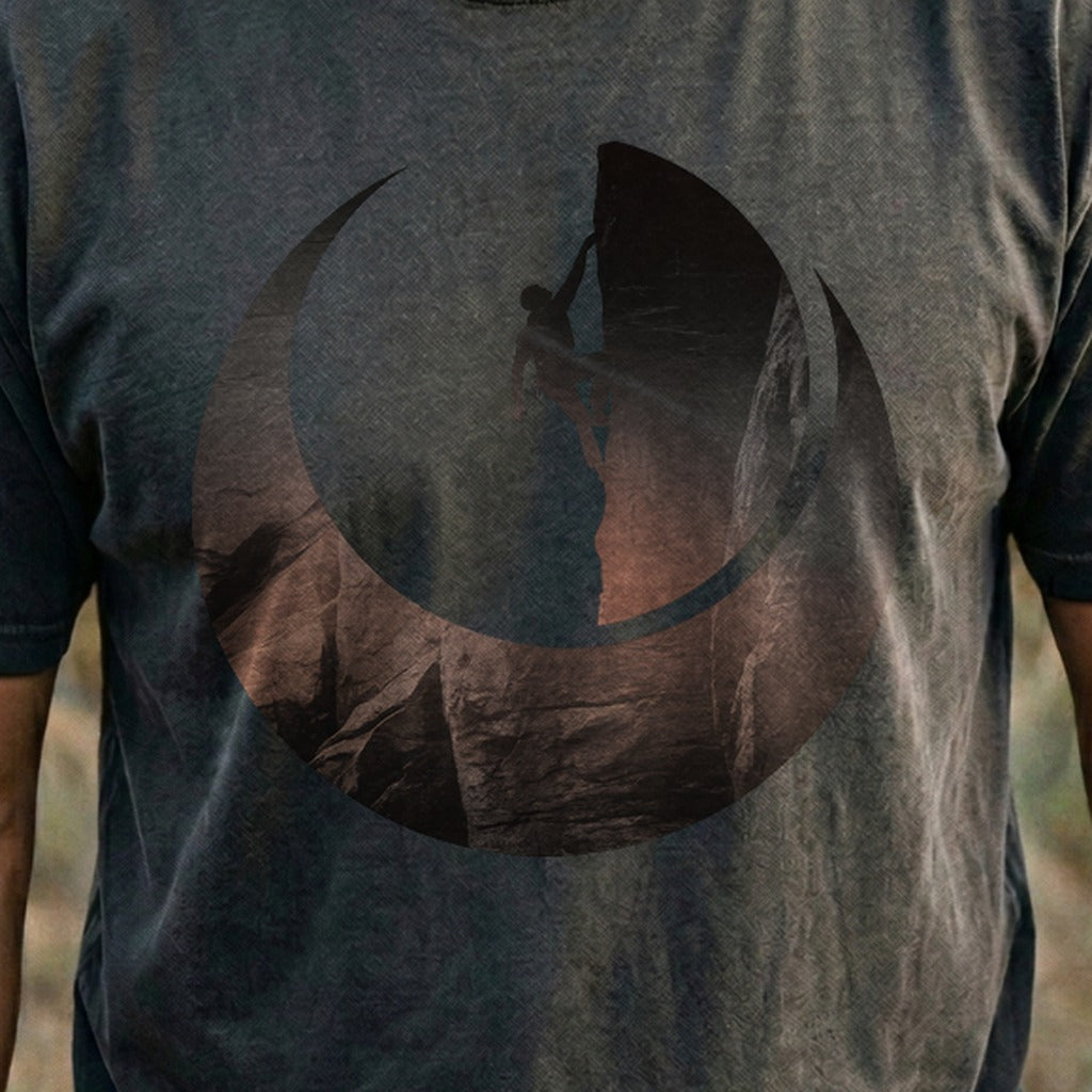 Rock Climber Silhouette Cotton T-Shirt