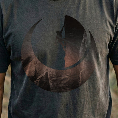 Rock Climber Silhouette Cotton T-Shirt