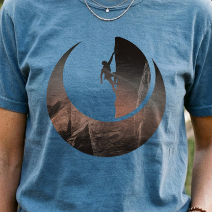 Rock Climber Silhouette Cotton T-Shirt