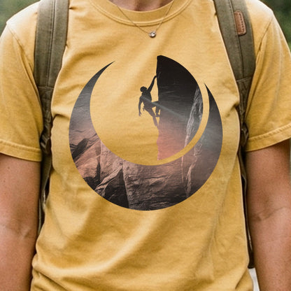 Rock Climber Silhouette Cotton T-Shirt