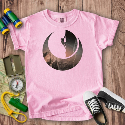 Rock Climber Silhouette Kids Cotton T-Shirt