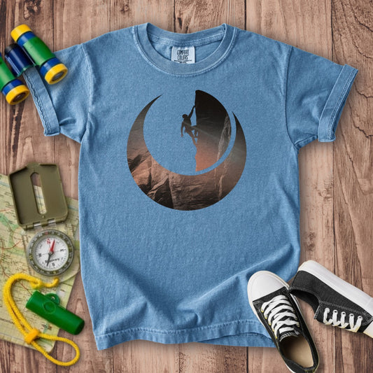 Rock Climber Silhouette Kids Cotton T-Shirt