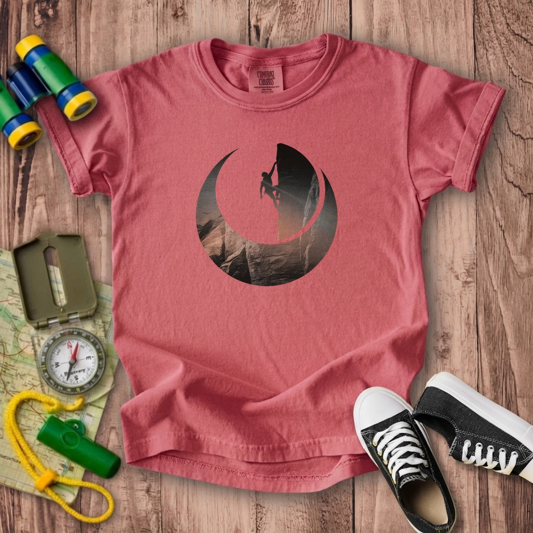 Rock Climber Silhouette Kids Cotton T-Shirt