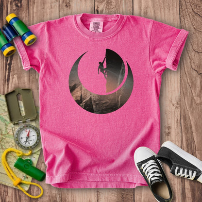 Rock Climber Silhouette Kids Cotton T-Shirt
