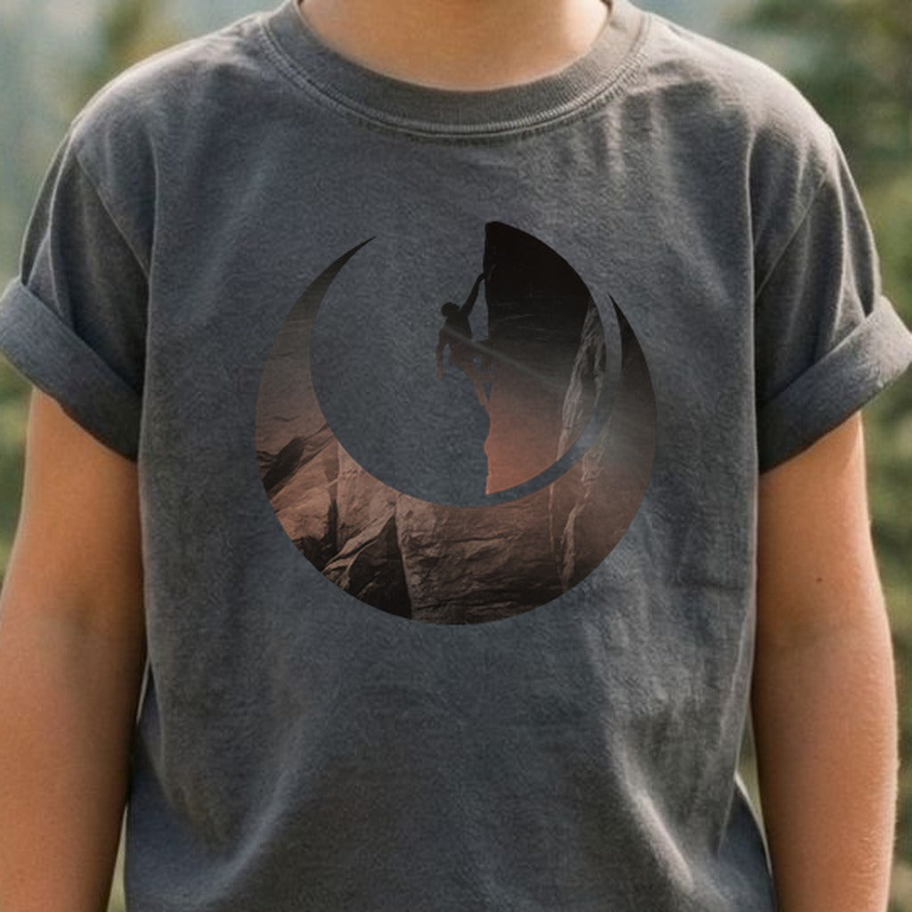 Rock Climber Silhouette Kids Cotton T-Shirt