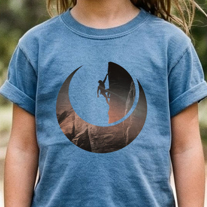 Rock Climber Silhouette Kids Cotton T-Shirt