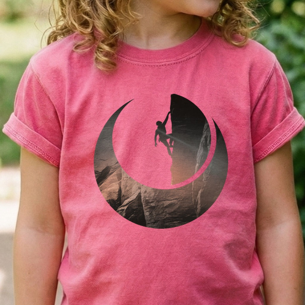 Rock Climber Silhouette Kids Cotton T-Shirt