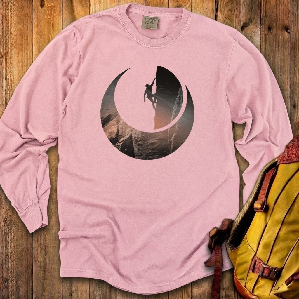 Rock Climber Silhouette Cotton Long Sleeve