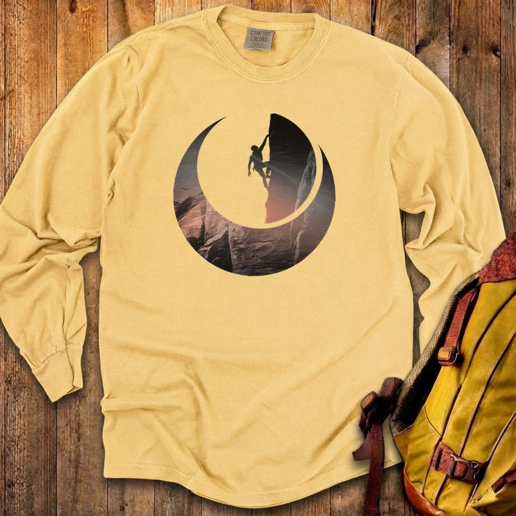 Rock Climber Silhouette Cotton Long Sleeve