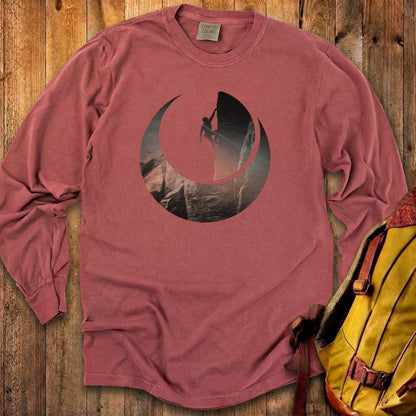 Rock Climber Silhouette Cotton Long Sleeve