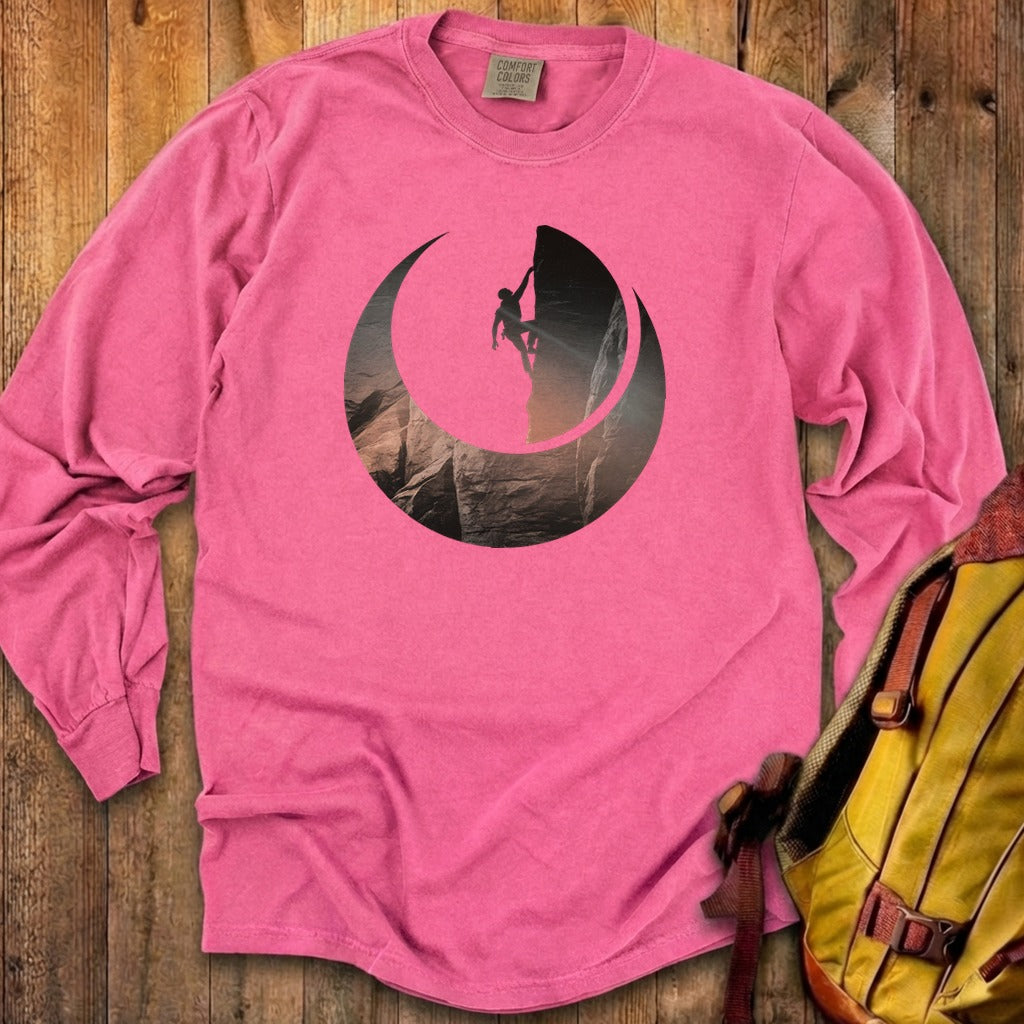 Rock Climber Silhouette Cotton Long Sleeve