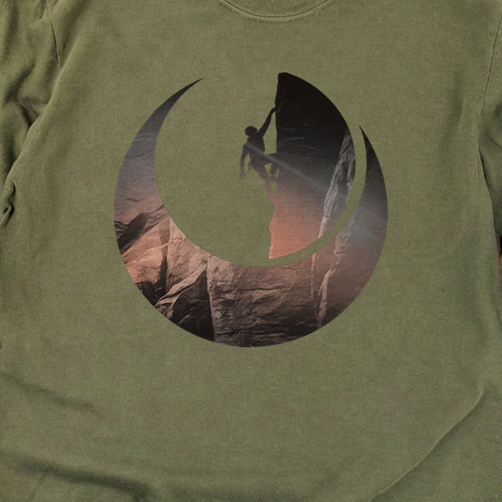 Rock Climber Silhouette Cotton Long Sleeve