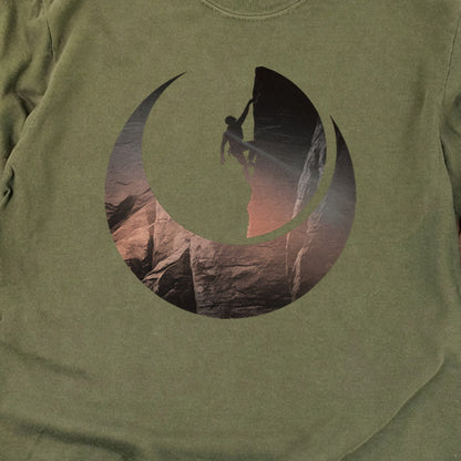 Rock Climber Silhouette Cotton Long Sleeve