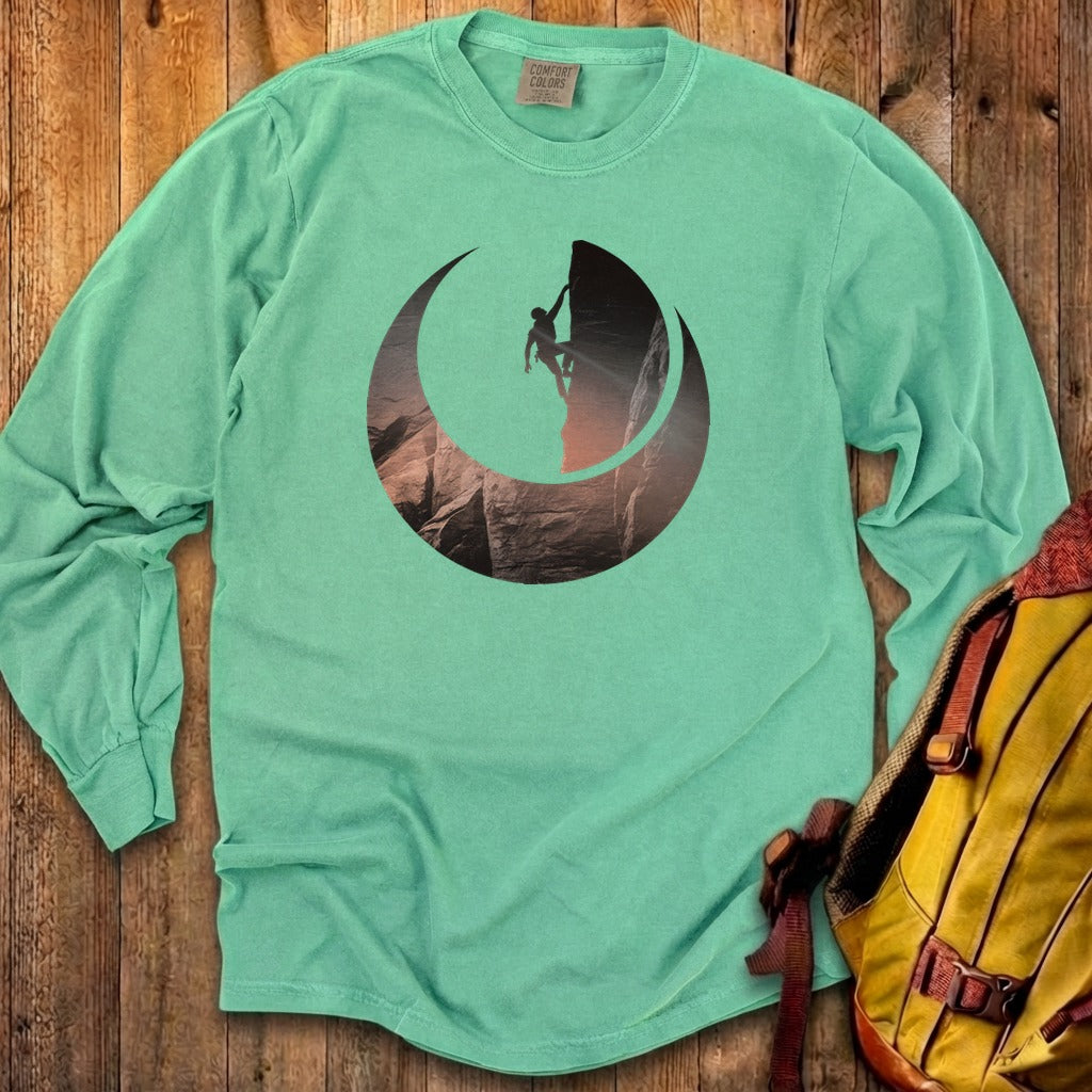 Rock Climber Silhouette Cotton Long Sleeve