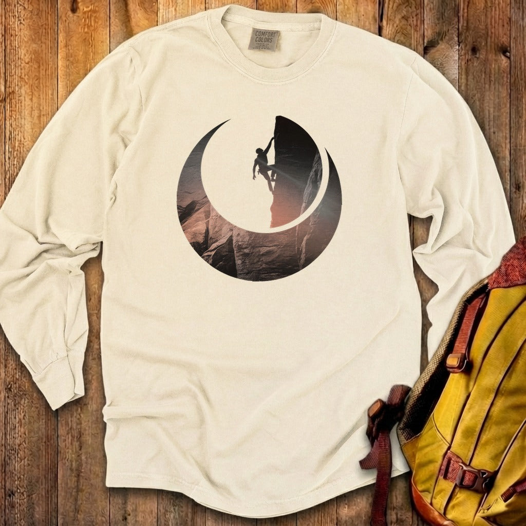 Rock Climber Silhouette Cotton Long Sleeve