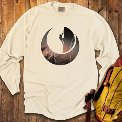 Rock Climber Silhouette Cotton Long Sleeve