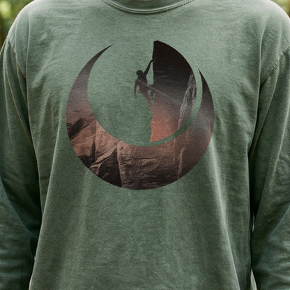 Rock Climber Silhouette Cotton Long Sleeve