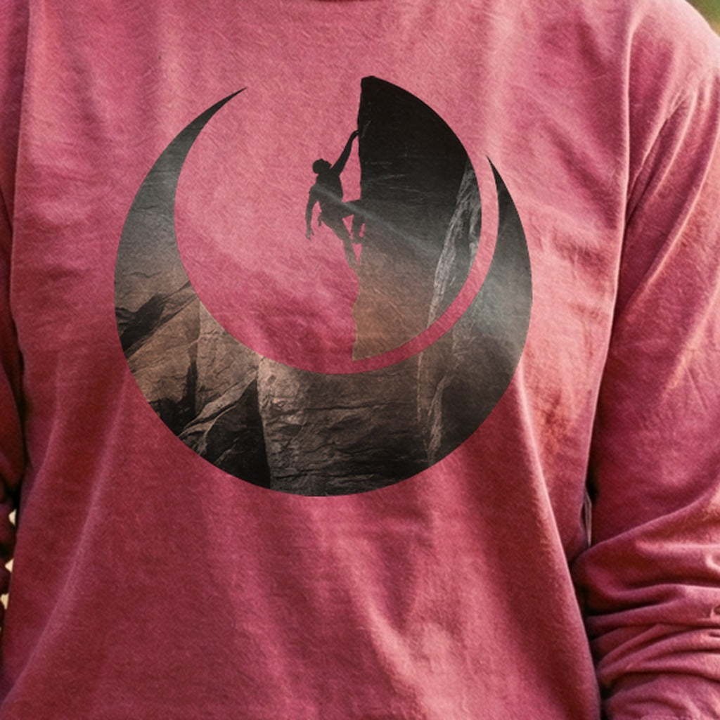 Rock Climber Silhouette Cotton Long Sleeve