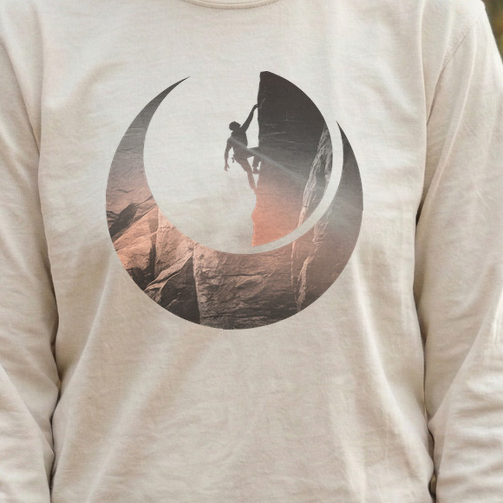 Rock Climber Silhouette Cotton Long Sleeve