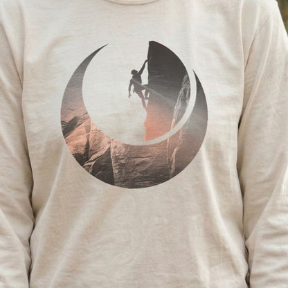 Rock Climber Silhouette Cotton Long Sleeve