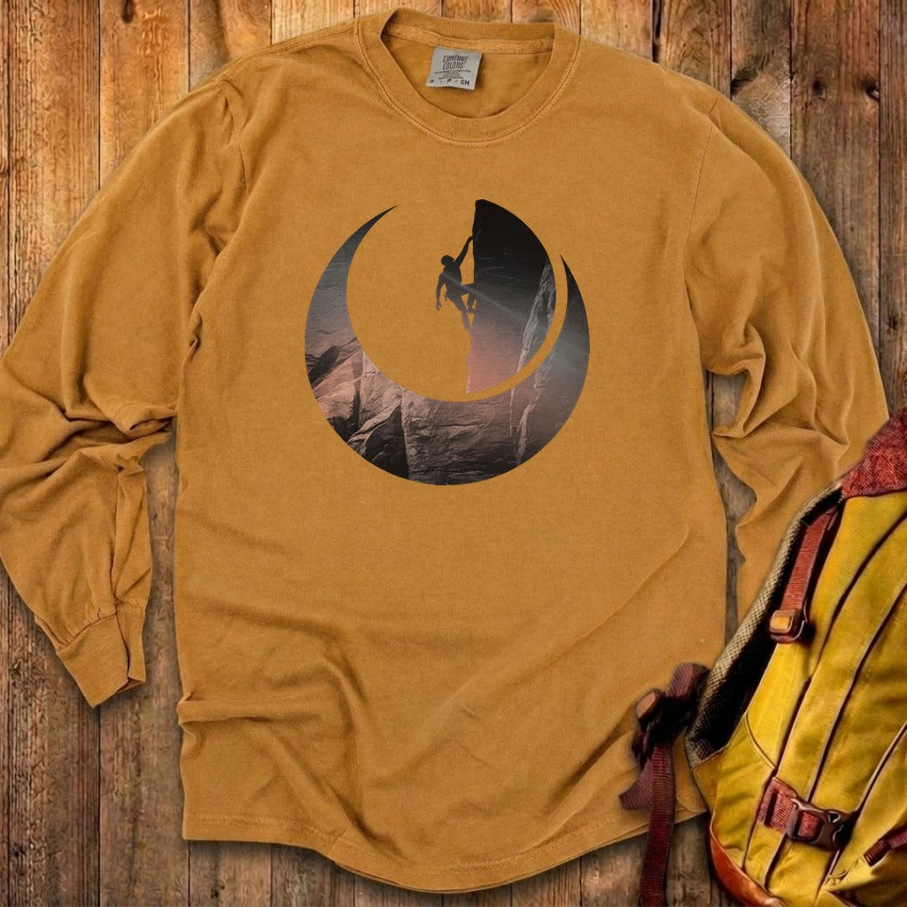 Rock Climber Silhouette Cotton Long Sleeve