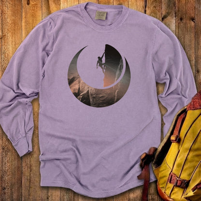 Rock Climber Silhouette Cotton Long Sleeve