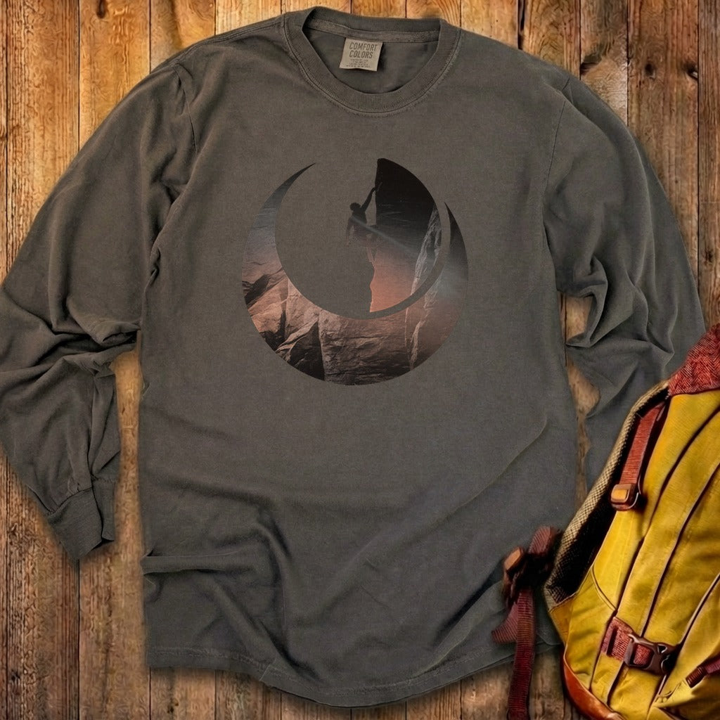 Rock Climber Silhouette Cotton Long Sleeve