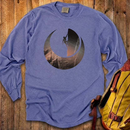 Rock Climber Silhouette Cotton Long Sleeve