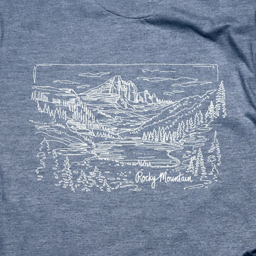 Rocky Mountain Line Drawing T-Shirt